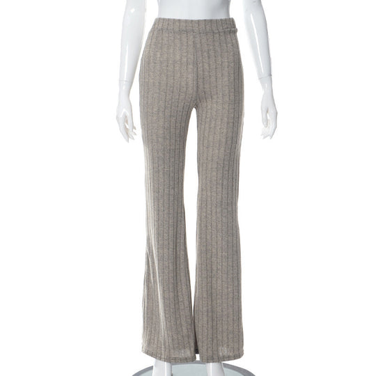 Damen lässige Flared-Hosen aus hochwertigen Strickmaterialien R&B
