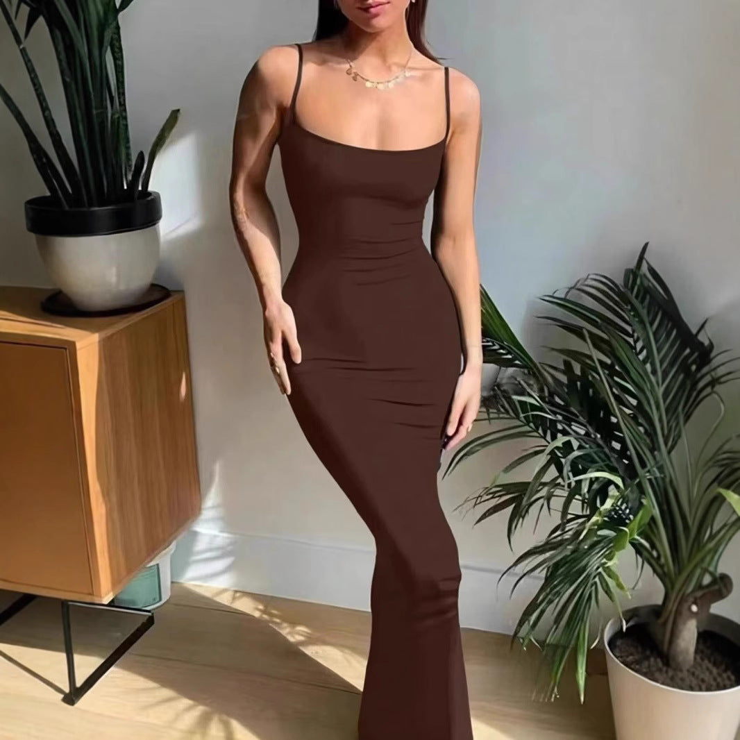 Damen Langärmeliges Abendkleid mit figurbetonendem Schnitt und dezentem V-Ausschnitt R&B