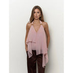 Damen Chiffonoberteil mit asymmetrischem Schnitt und Glanzdetails R&B