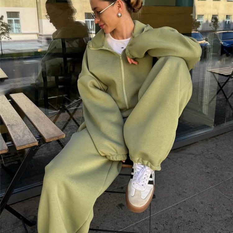Damen Sportlicher Freizeitanzug mit weitem Schnitt und elastischen Details