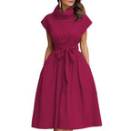 Damen Kleid mit schicker, geraffter Kapuze und praktischen Taschen R&B