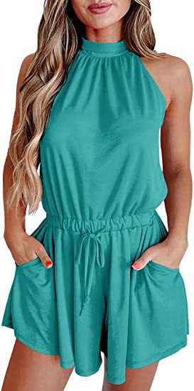 Damen Jumpsuit mit hohem Kragen und tailliertem Schnitt R&B