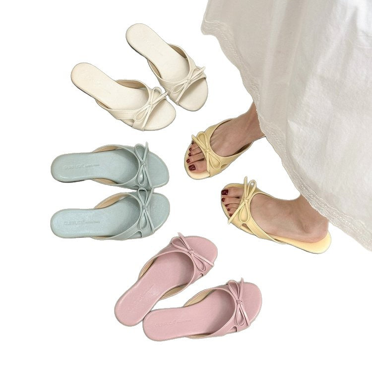 Damen elegante Slipper mit Schleifen-Detail