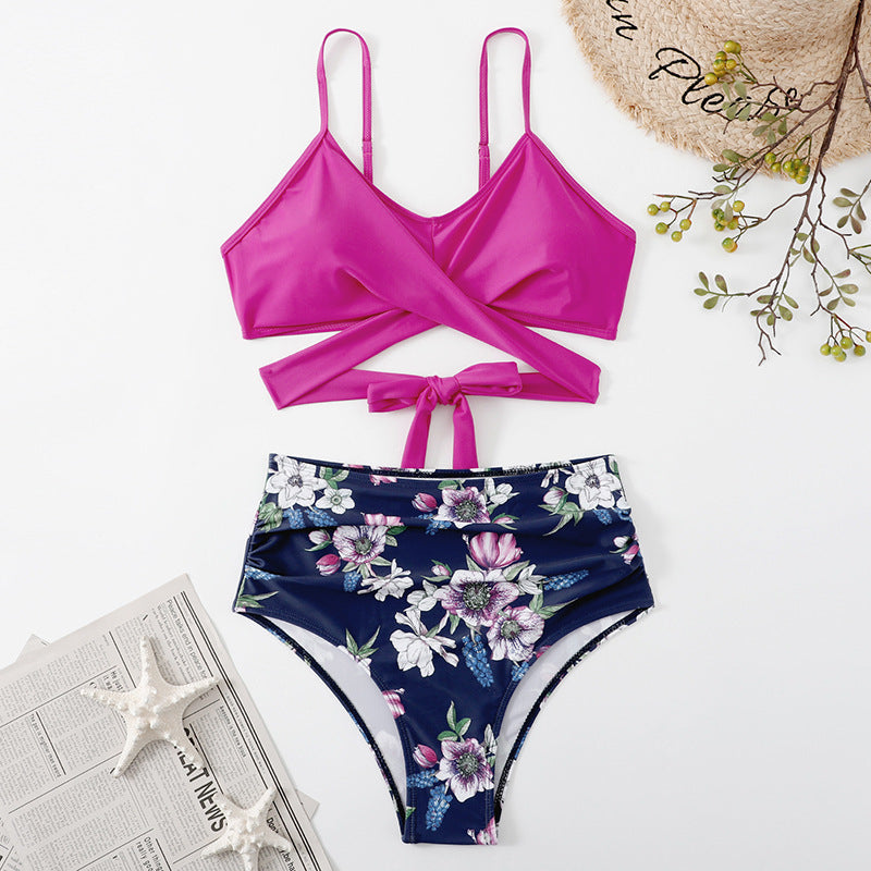 Damen Crop-Top Bikini-Set mit geflochtenem Design R&B