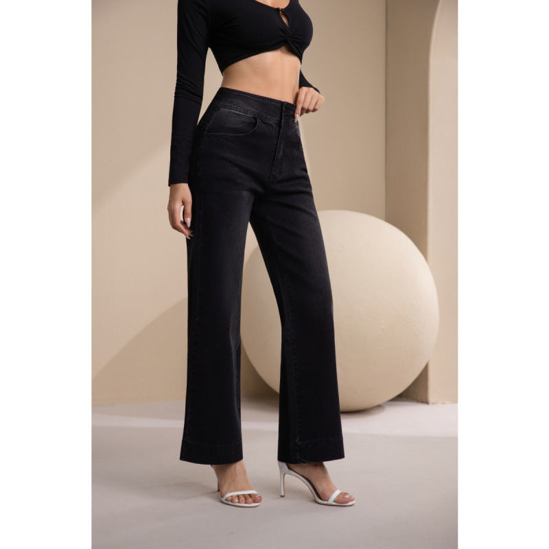 Damen weite High-Waist Jeans mit klassischem Schnitt und modernem Touch R&B