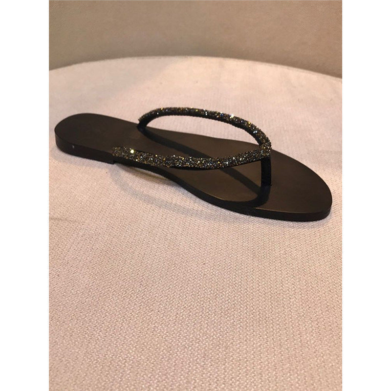 Damen Strandsandalen mit glitzerndem Riemendesign R&B