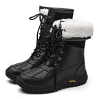 Damen isolierte Winterstiefel mit modischem Kunstfellkragen und rutschfester Sohle R&B