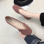 Damen Ballerinas aus Veloursleder mit elegantem V-Ausschnitt R&B