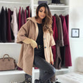 Damen elegante und lässige Kapuzenjacke aus hochwertigem Strickmaterial R&B