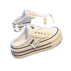 Damen Bequeme Plattform-Sneaker mit Fellfutter und sportlichem Design R&B