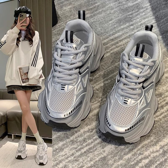 Damen Sportliche Lauf Sneakers mit atmungsaktivem Mesh und modischer Sohle R&B