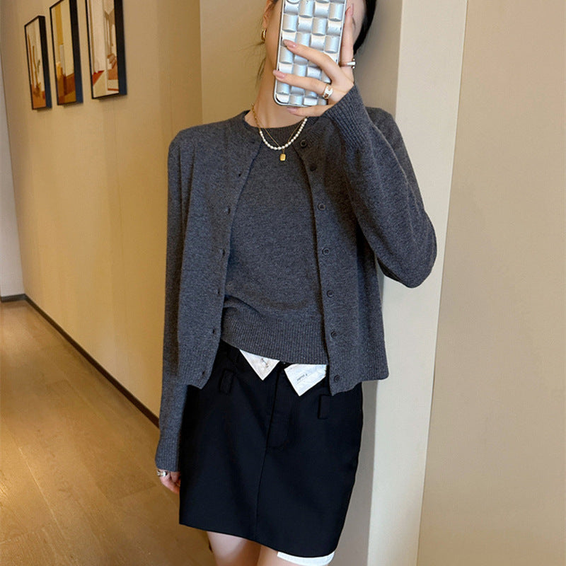 Damen Stilvolle Strickjacke mit Knopfverschluss und eleganter Passform