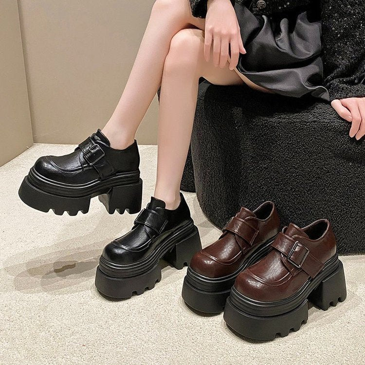 Damen Elegante Chunky Schuhe mit Schnallenverschluss und robuster Sohlenkonstruktion R&B