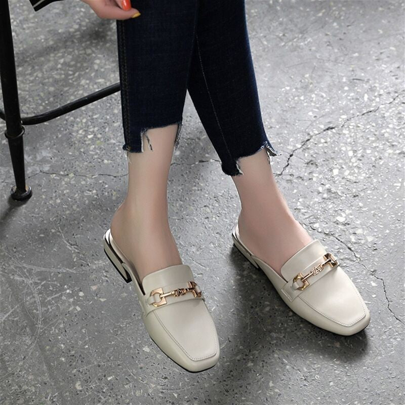 Damen Elegante Loafers mit modischem Kettenverschluss