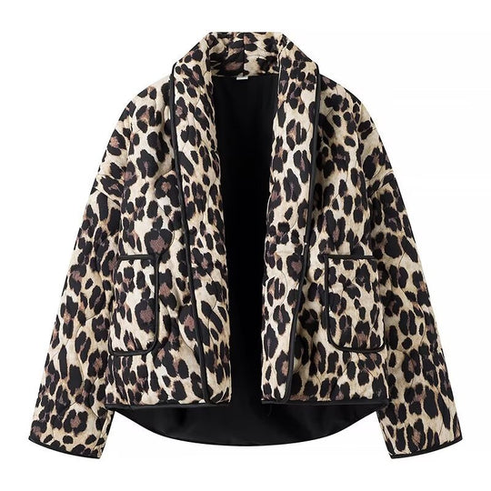 Damen modische Leo-Jacke im lässigen Schnitt mit praktischen Taschen R&B