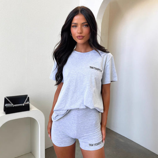 Damen Lounge-Set mit lässigem T-Shirt und Shorts R&B