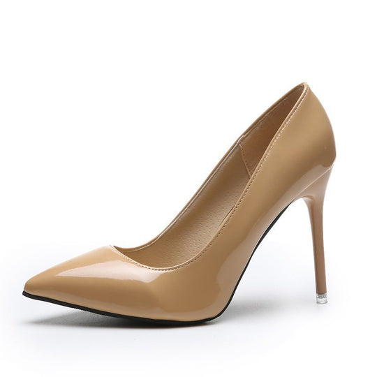 Damen elegante High Heels mit spitzem Zehenbereich und glanzvollem Finish R&B