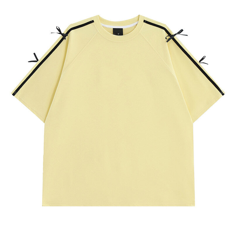 Damen Oversized T-Shirt mit dekorativen Bindändern
