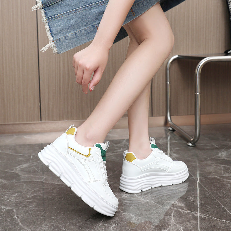 Damen modische Plateau Sneakers mit dämpfender Laufsohle und atmungsaktivem Obermaterial R&B