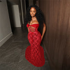 Damen Strapless Spitzenkleid mit raffinierter Schnürung R&B