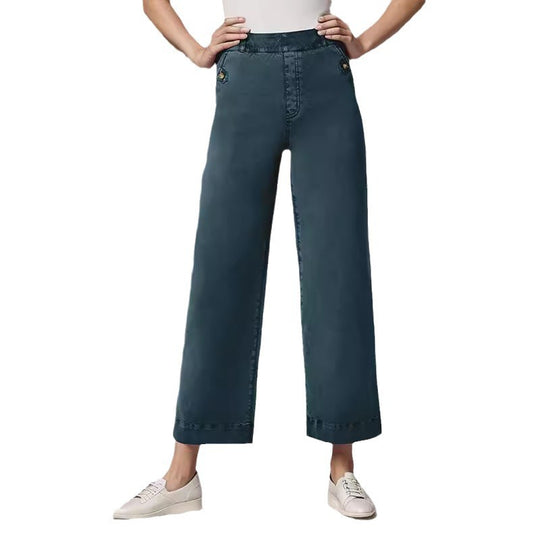 Damen Weite High-Waist Hose mit modischen Knopfdetails R&B