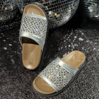 Damen Glamouröse Sandalen mit funkelndem Strassbesatz R&B