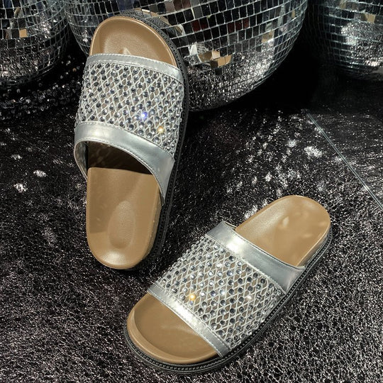 Damen Glamouröse Sandalen mit funkelndem Strassbesatz R&B