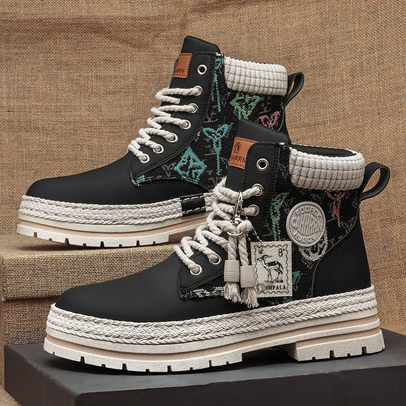 Damen modische und robuste Schnürboots aus strapazierfähigem Material mit einzigartigem Design R&B