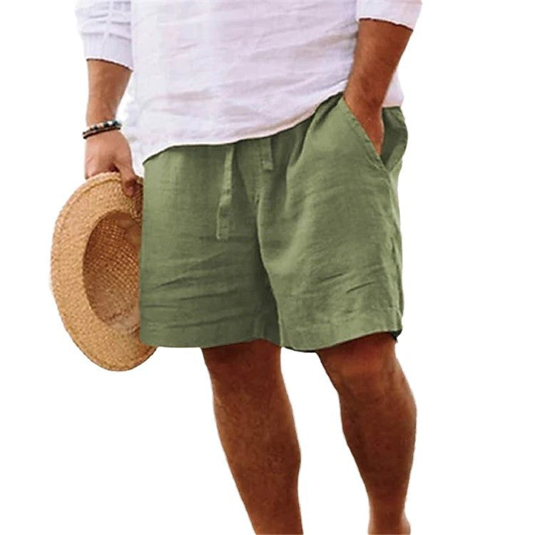 Herren luftige Leinen-Shorts mit elastischem Bund und praktischen Seitentaschen R&B