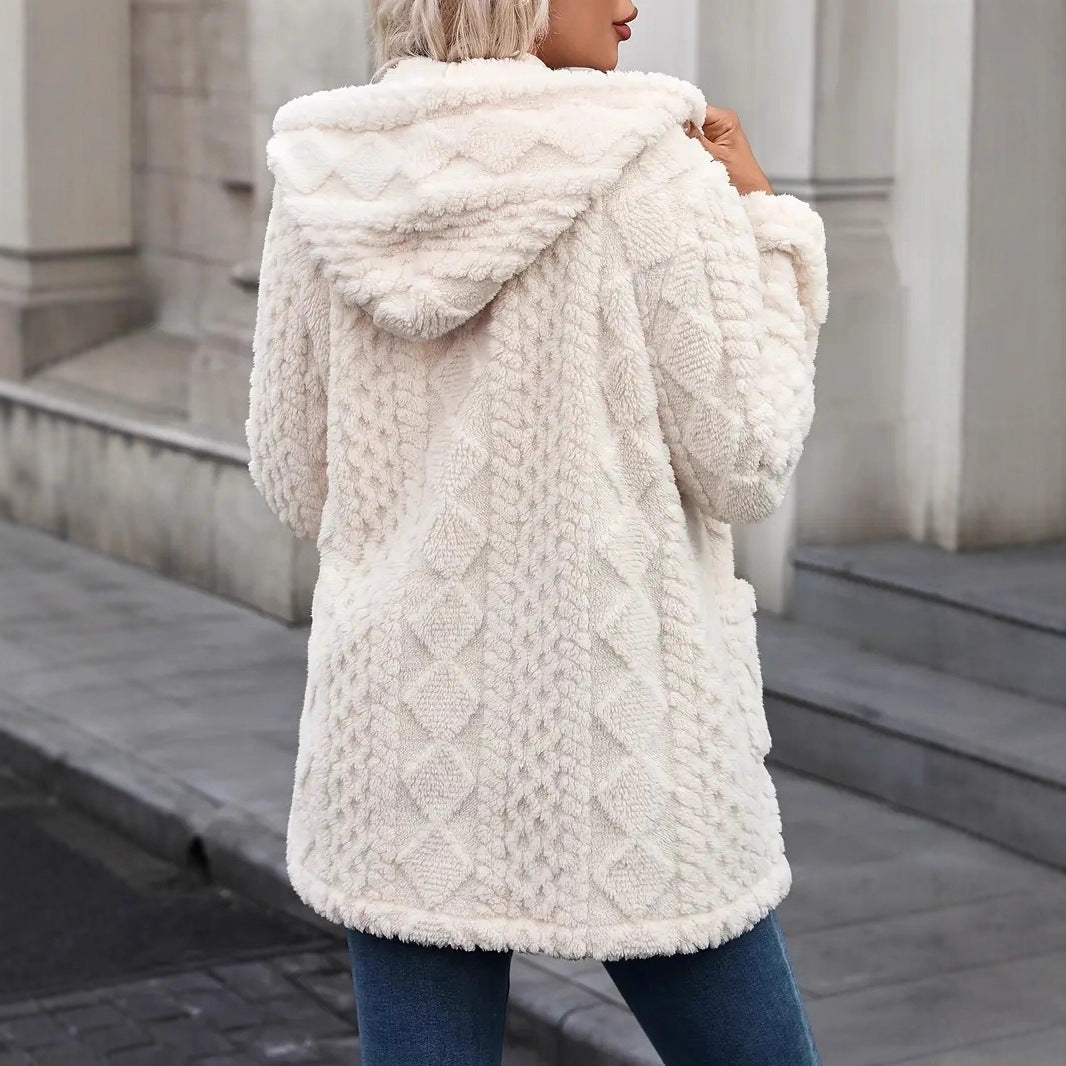 Damen Flauschige Kuscheljacke R&B