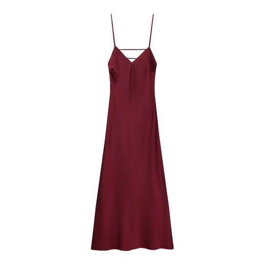 Damen Sommerliches Spaghettiträgerkleid mit schmeichelndem Schnitt und fließendem Stoff R&B