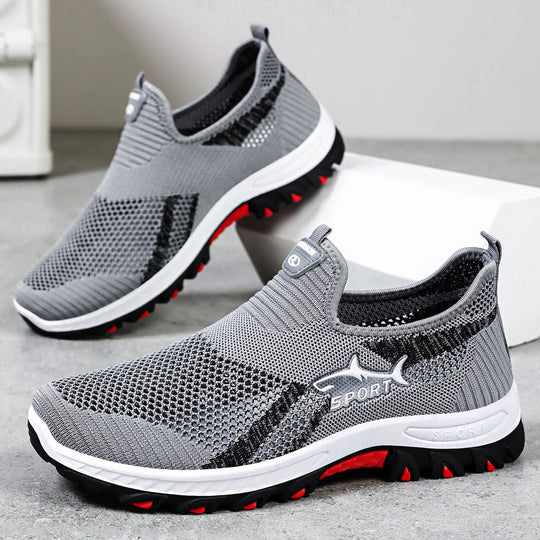 Damen Sportliche Slip-On Sneakers mit atmungsaktivem Strickdesign R&B