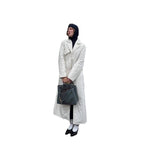 Damen Lange Steppjacke mit elegantem Revers R&B
