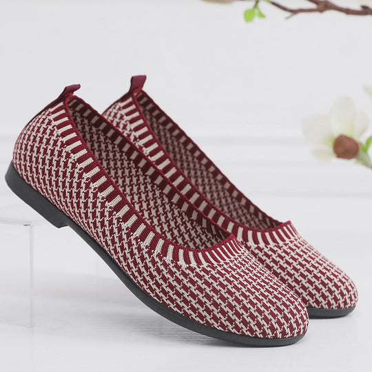 Damen Elegante Ballerinas aus atmungsaktivem Strickmaterial R&B