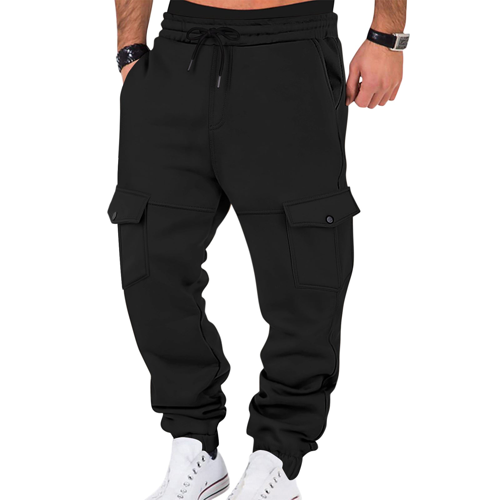 Herren Cargo-Jogginghose mit seitlichen Taschen und elastischem Bund R&B