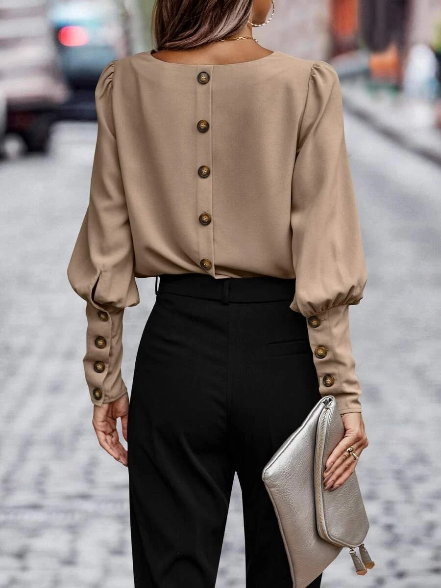 Damen Elegantes Oberteil mit Puffärmeln und sanftem Schnitt R&B