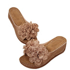 Damen Wedge-Sandalen mit floralem Dekor R&B