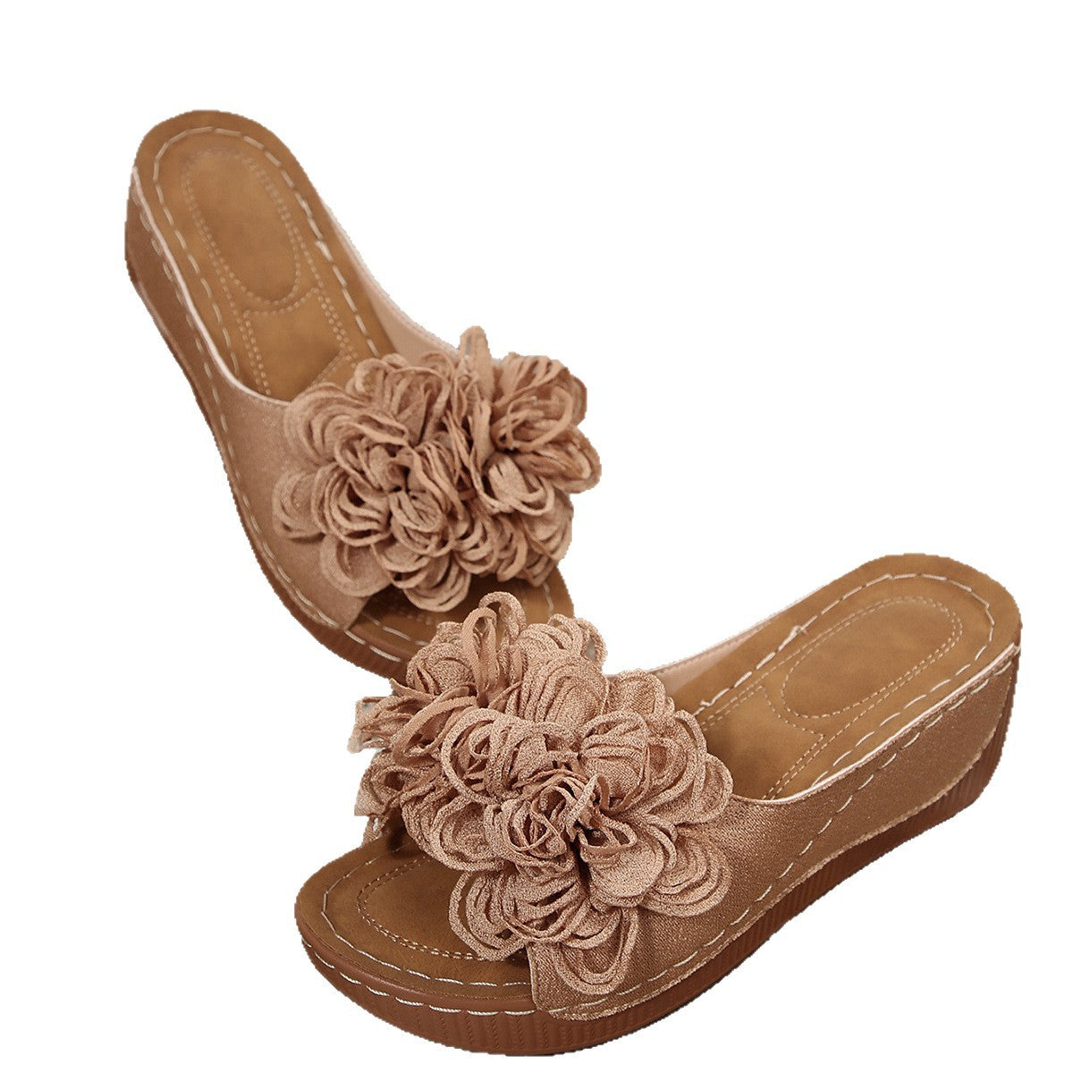 Damen Wedge-Sandalen mit floralem Dekor R&B