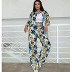 Damen modisches Ensemble mit floralem Muster und weitem Schnitt R&B
