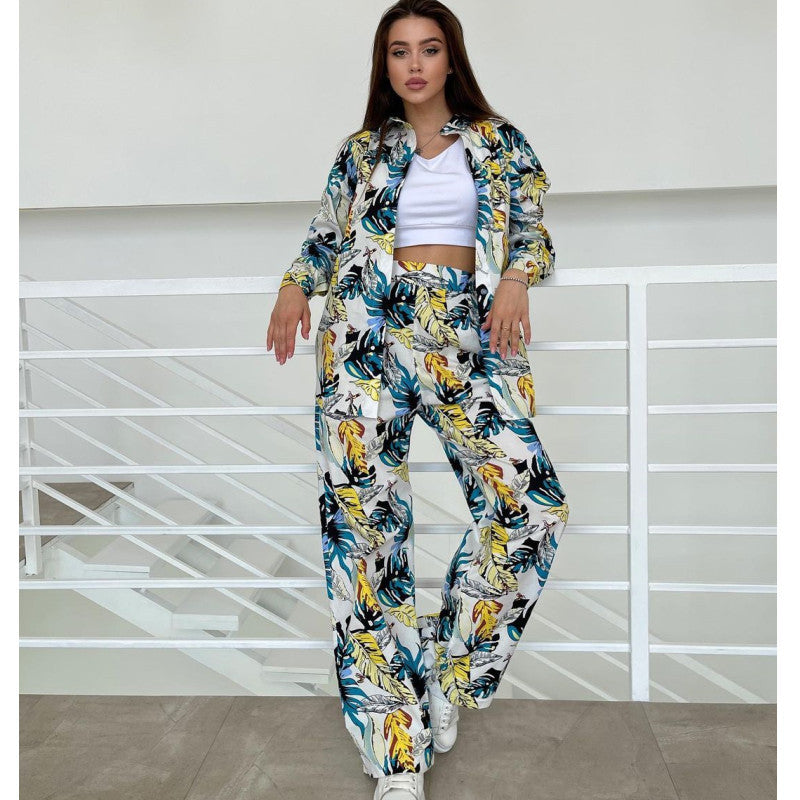 Damen modisches Ensemble mit floralem Muster und weitem Schnitt R&B
