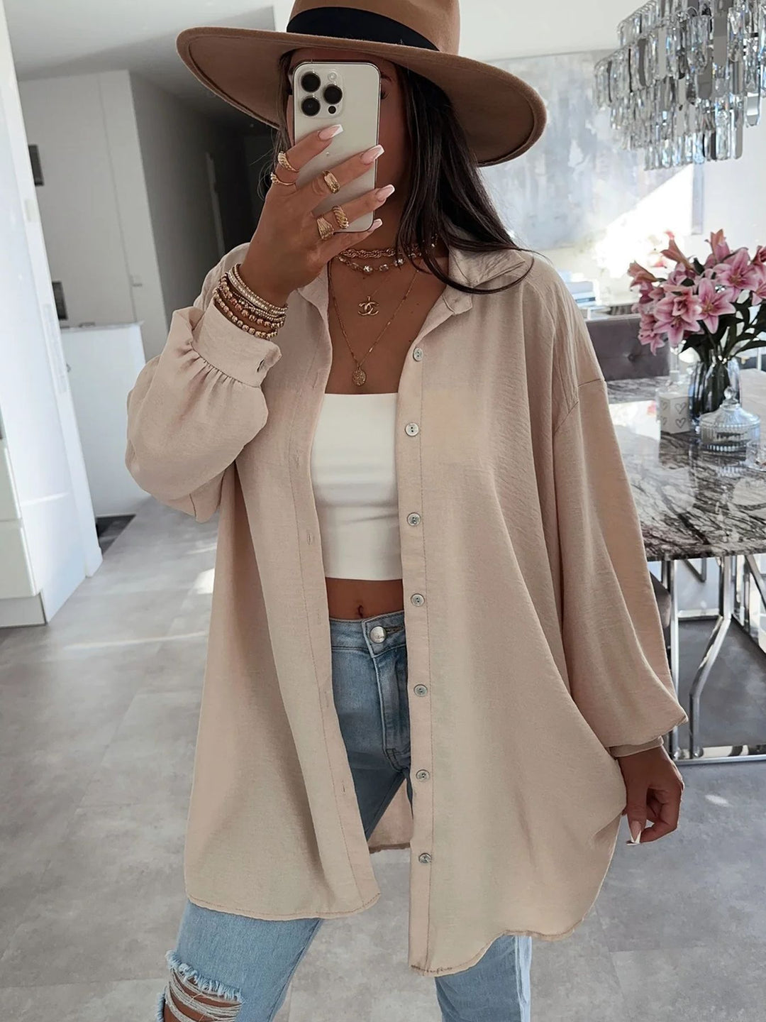 Damen Übergröße Hemdbluse R&B