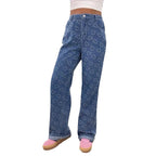 Damen Weite Jeans im verspielten Herzdesign R&B