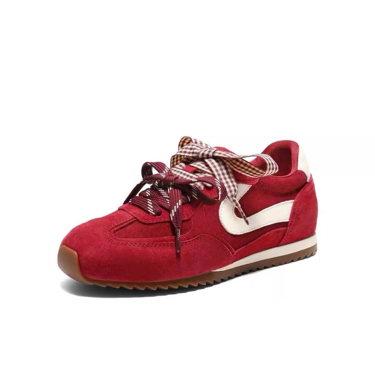 Damen Retro Sneakers mit hochwertigem Wildleder und modischem Riemen R&B