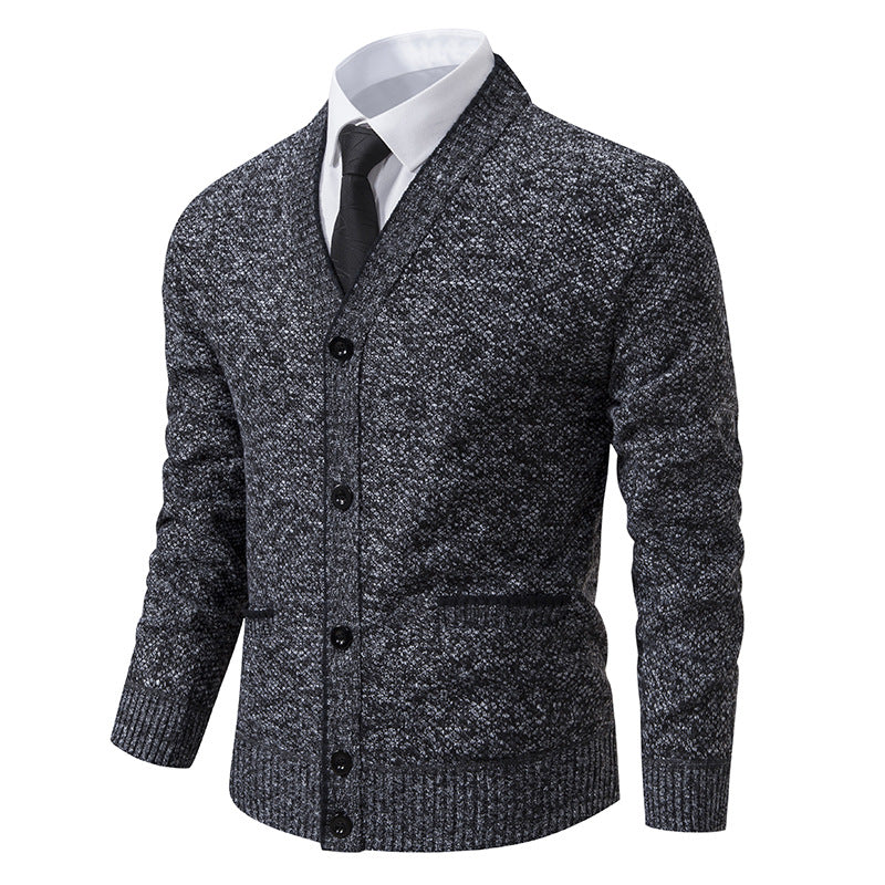 Herren Strickjacke mit V-Ausschnitt und eleganten Details R&B