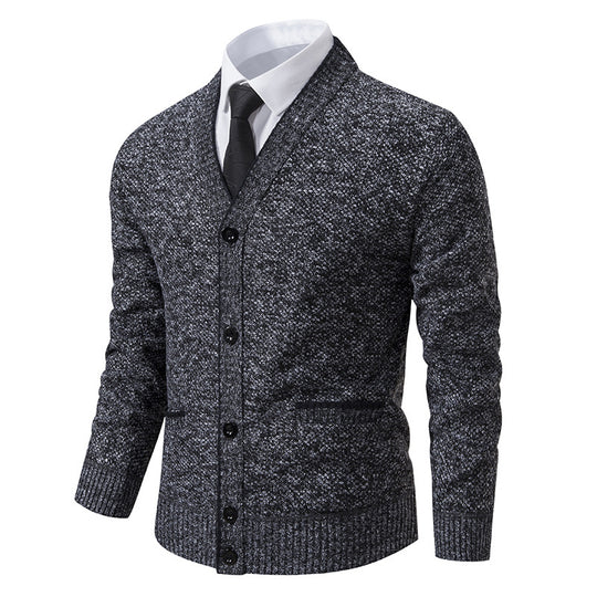 Herren Strickjacke mit V-Ausschnitt und eleganten Details R&B