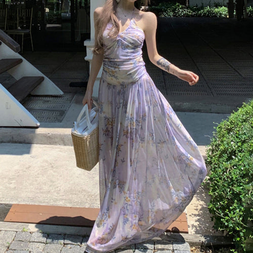 Damen Maxikleid mit floralem Design und eleganter Trägeroptik R&B
