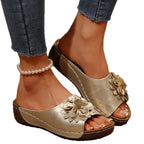 Damen bequeme Sandalen mit floralem Dekor und atmungsaktiver Lochstruktur R&B