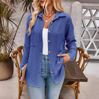 Damen lässige Strickjacke mit Knopfleiste R&B