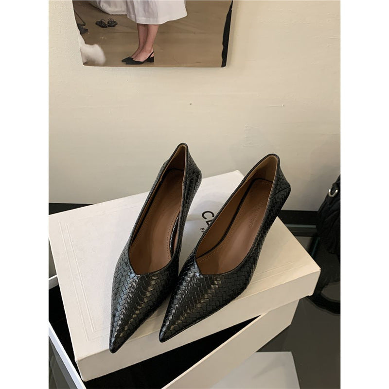 Damen elegante spitze Pumps mit geflochtenem Design und praktischem Komfort R&B