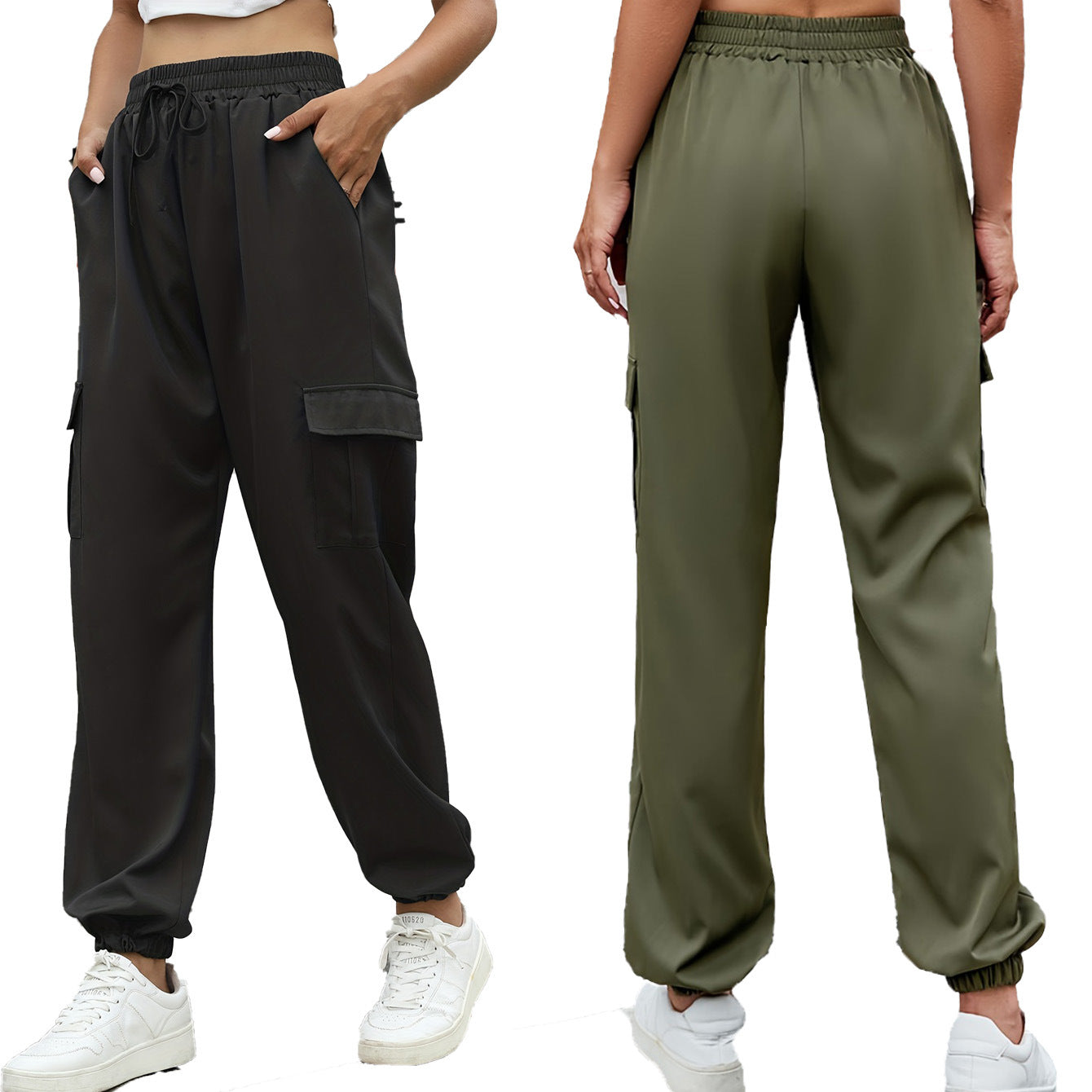 Damen Cargo-Hose mit elastischem Bund und praktischen Taschen R&B